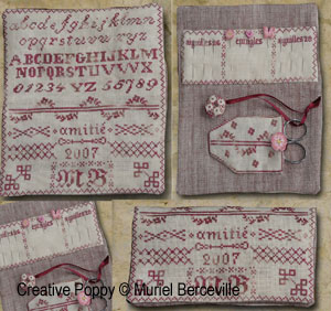 Muriel Brunet - Pins and Needles Needlework Wallet (cross stitch pattern chart)
