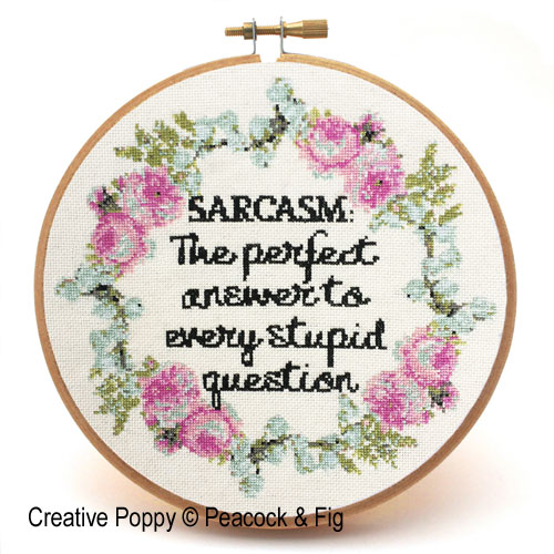 <b>Sarcasm</b><br>cross stitch pattern<br>by <b>Peacock & Fig</b>