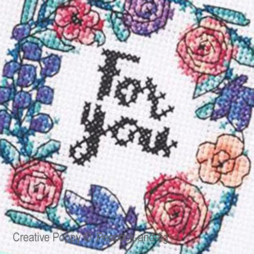 With Love - Notecards cross stitch pattern by Peacock & Fig