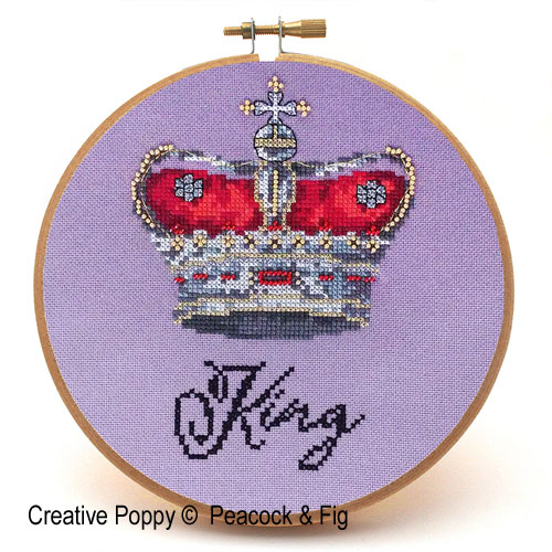 King cross stitch pattern by Peacock & Fig