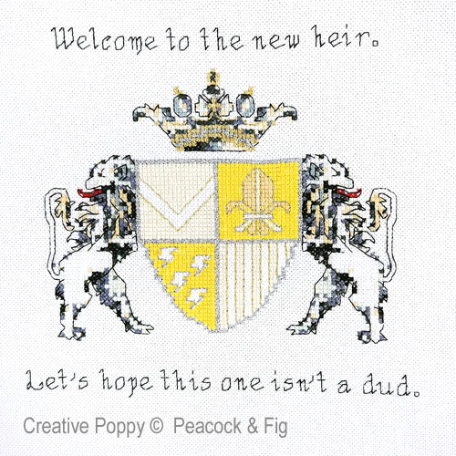 New Heir cross stitch pattern by Peacock & Fig