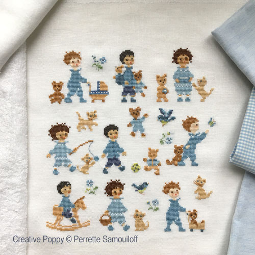 Baby & Friends cross stitch pattern by Perrette Samouiloff