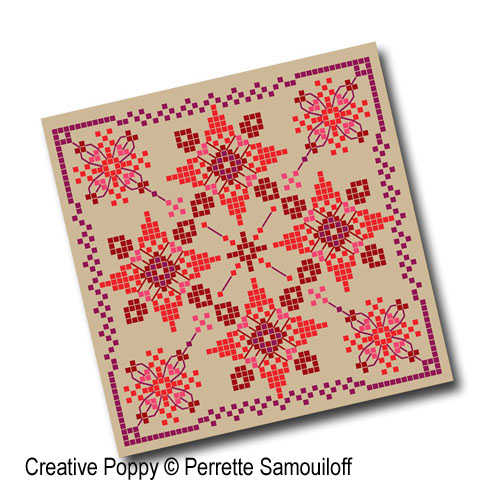 Perrette Samouiloff - Baroque Christmas Ornament zoom 3 (cross stitch chart)