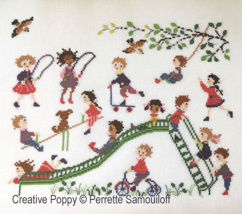 The big playground Slide, cross stitch pattern by Perrette Samouiloff