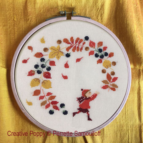 Blackberry Wreath cross stitch pattern by Perrette Samouiloff
