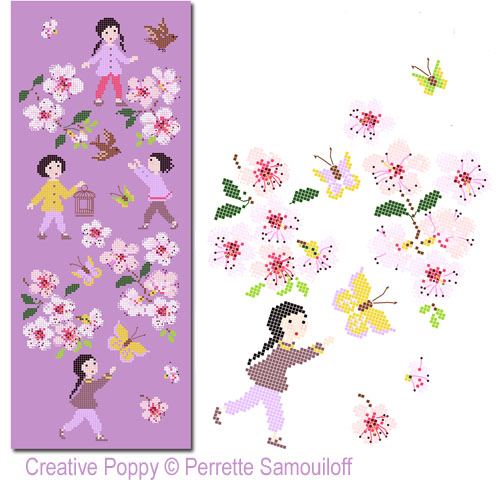 Cherry Blossom cross stitch pattern by Perrette Samouiloff