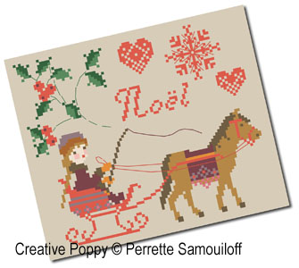 Perrette Samouiloff - Children\'s Christmas - 3 motifs zoom 3 (cross stitch chart)