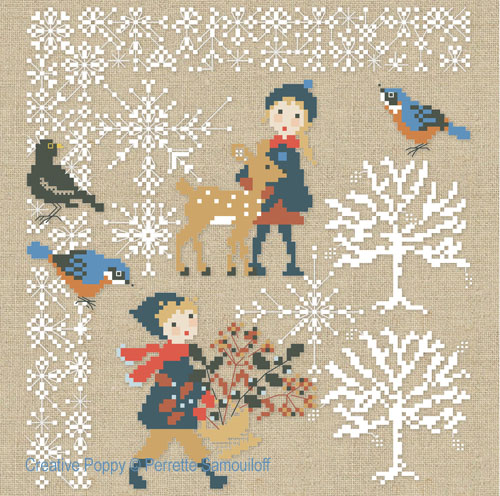 Frost in the Forest, cross stitch pattern by Perrette Samouiloff