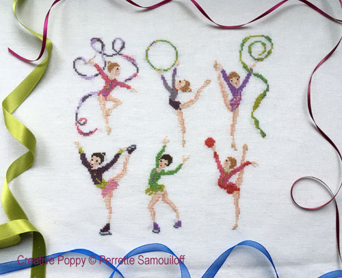 Gymnastics and figure-skating, cross stitch pattern, by Perrette Samouiloff