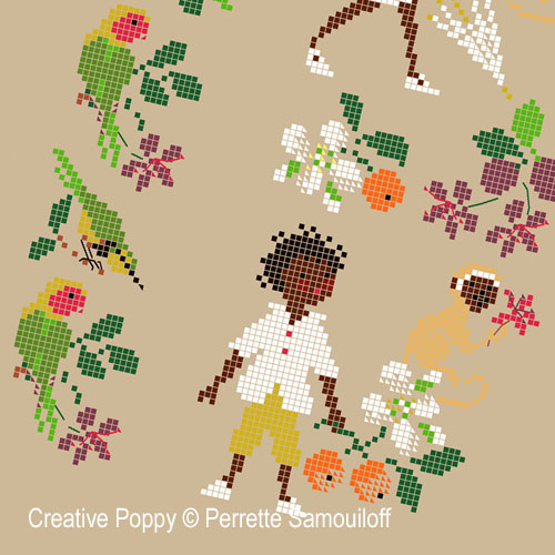 Perrette Samouiloff - Happy Childhood collection: Africa zoom 2 (cross stitch chart)