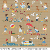 <b>Happy Childhood,Seaside </b><br>cross stitch pattern<br>by <b>Perrette Samouiloff</b>