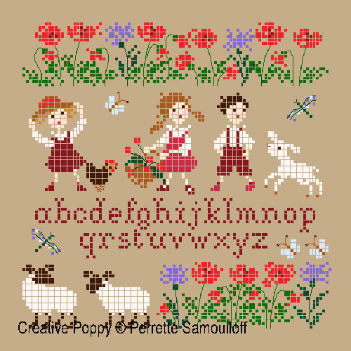 Happy Childhood Collection: The Sheep (small version) cross stitch pattern by Perrette Samouiloff