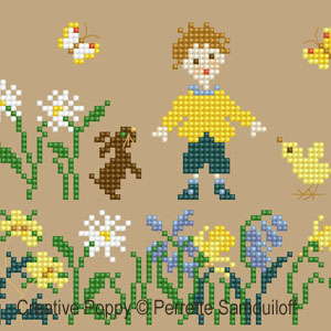 Little chicks (large pattern) - cross stitch pattern - by Perrette Samouiloff (zoom 3)