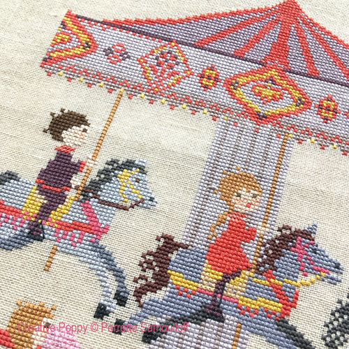 The Merry-go-round, cross stitch pattern by Perrette Samouiloff (zoom)