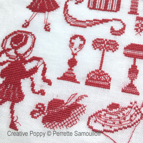 The Milliner cross stitch pattern by Perrette Samouiloff, zoom 1