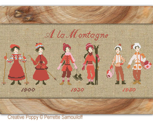 La Montagne (Mountain Fashion 1900-1930-1950), cross stitch pattern by Perrette Samouiloff