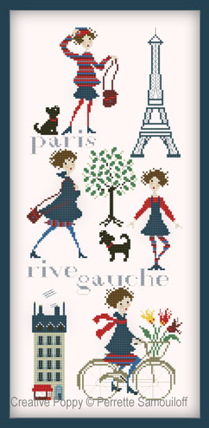 Paris Rive gauche, cross stitch pattern by Perrette Samouiloff
