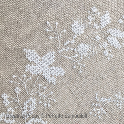 Perrette Samouiloff - Red Robin and Snow Wreath, zoom 2 (Cross stitch chart)