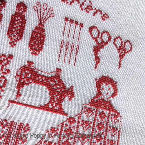 The Seamstress cross stitch pattern by Perrette Samouiloff, zoom 1