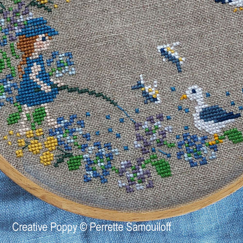 Seaside Wreath cross stitch pattern by Perette Samouiloff, zoom 1