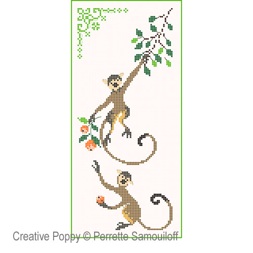 Perrette Samouiloff - Monkeys (cross stitch chart)