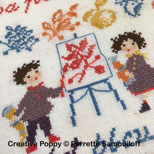 The Art Class cross stitch pattern by Perrette Samouiloff