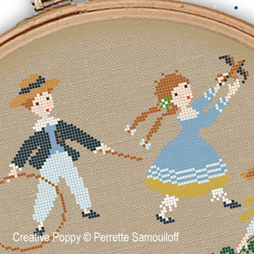 Perrette Samouiloff : Victorian Children playing in Summer (cross stitch pattern)