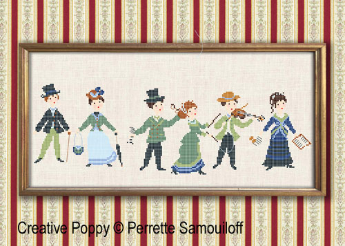 Walk in the Park - 1900s' Fashion cross stitch pattern by Perrette Samouiloff