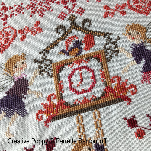 Christmas Cuckoo clock cross stitch pattern by Perrette Samouiloff, zoom 1