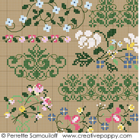 Thousand-flowers Borders - cross stitch pattern - by Perrette Samouiloff (zoom 3)
