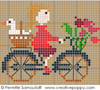 Happy Childhood, The geese (large) - cross stitch pattern - by Perrette Samouiloff (zoom 1)
