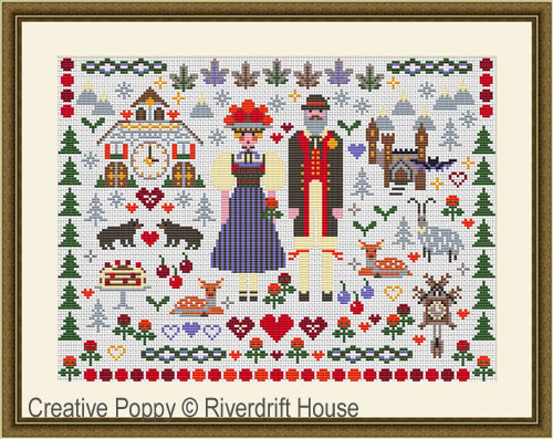Riverdrift House - Black Forest Folkies zoom 4 (cross stitch chart)