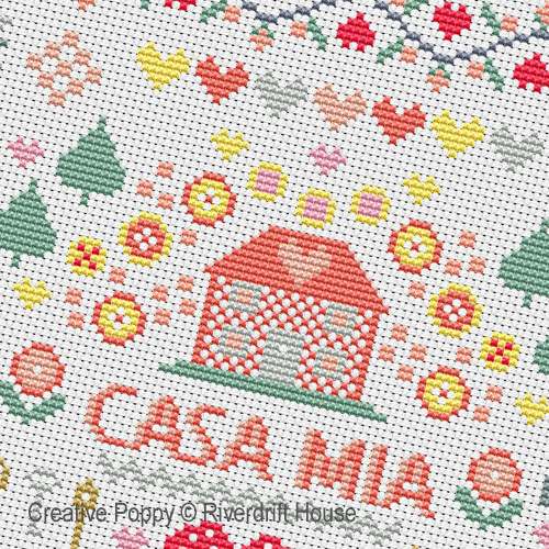 Riverdrift House - Casa mia - Welcome zoom 1 (cross stitch chart)