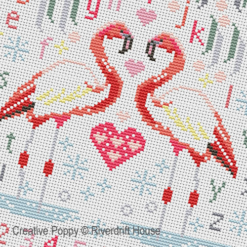 Riverdrift House - Flamingos (cross stitch chart)