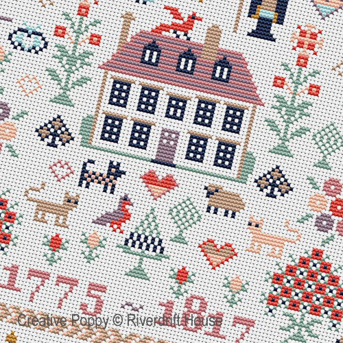 Riverdrift House - Jane Austen Sampler zoom 1 (cross stitch chart)