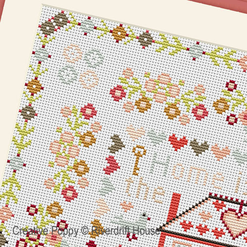 Riverdrift House - Home is where the Heart is zoom 3 (cross stitch chart)