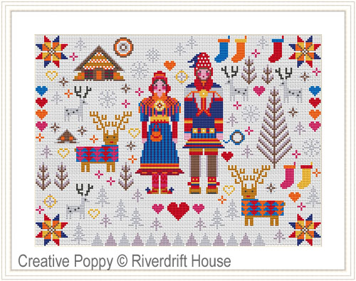 <b>Saami Folkies</b><br>cross stitch pattern<br>by <b>Riverdrift House</b>