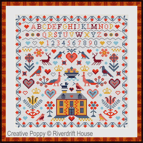 Riverdrift House - Yellow House Sampler (cross stitch chart)