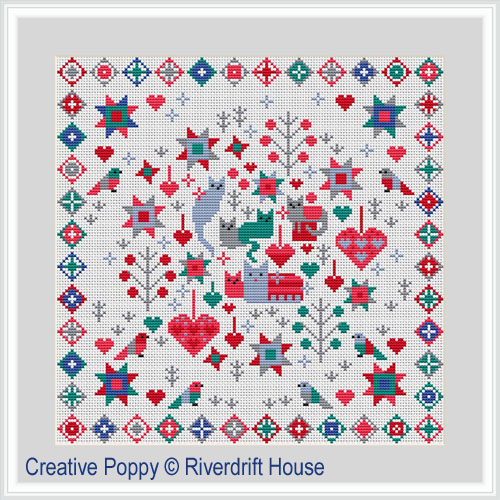 Cats & Kittens cross stitch pattern by Riverdrift House