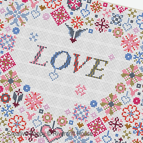 Riverdrift House - Love Heart  (and Hope variation) (cross stitch chart)