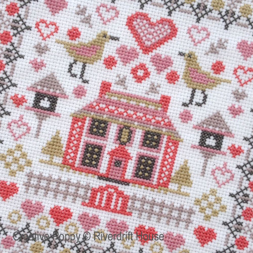 Riverdrift House - Mini House & Birds zoom 1 (cross stitch chart)