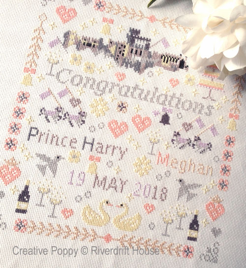 Prince Harry & Meghan Royal Wedding cross stitch pattern by Riverdrift House