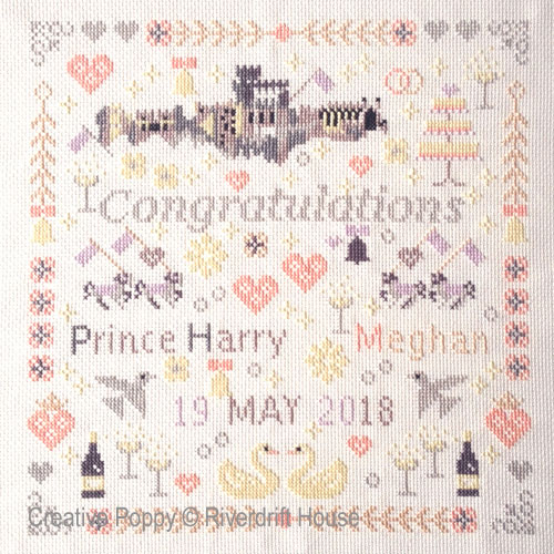 Riverdrift House - Prince Harry & Meghan Wedding zoom 4 (cross stitch chart)