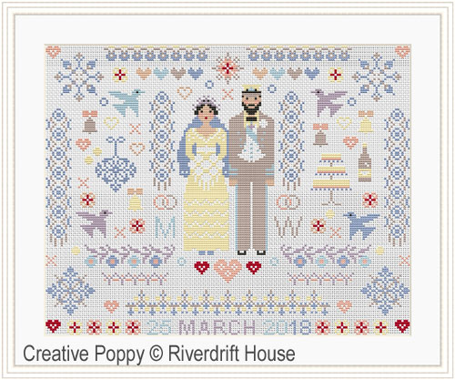 Wedding Folkies cross stitch pattern by Riverdrift House