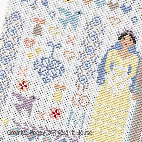 Riverdrift House - Wedding Folkies zoom 2 (cross stitch chart)