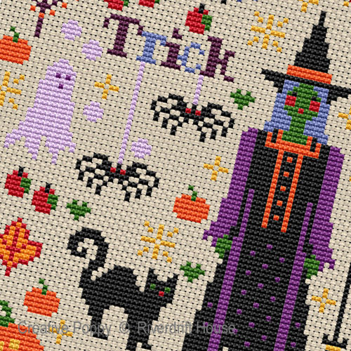 Riverdrift House - Halloween Spookies zoom 1 (cross stitch chart)