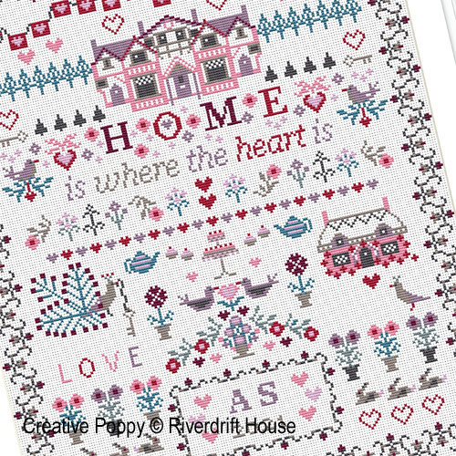 Riverdrift House - Home is where the heart is, zoom 4 (Cross stitch chart)