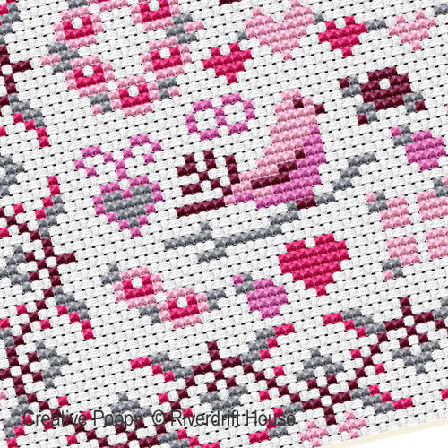 Riverdrift House - Mini Amour Sampler zoom 1 (cross stitch chart)