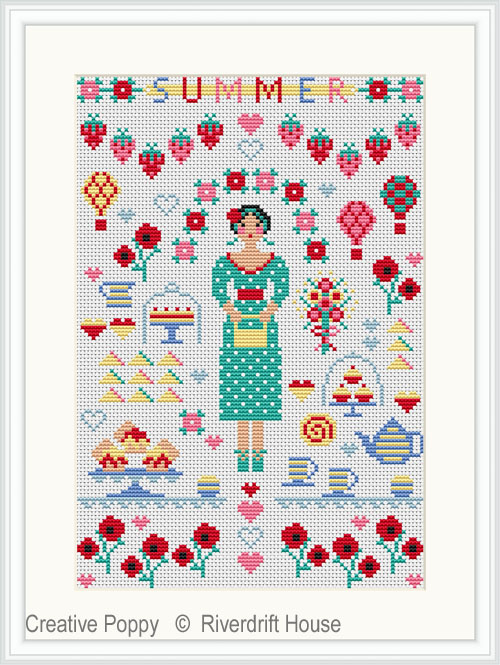 Summer Miniature cross stitch pattern by Riverdrift House