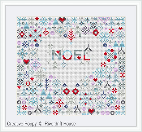 <b>Noel Heart</b><br>cross stitch pattern<br>by <b>Riverdrift House</b>